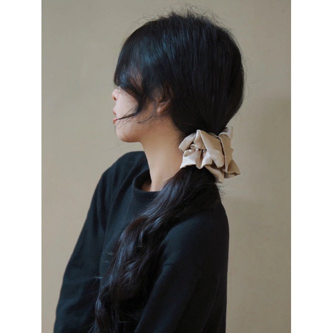 Chique 100% zijden rokontwerp haarscrunchie-dubbellaags-19 mm