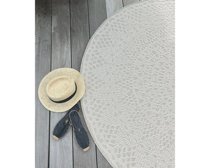 GEHAAKT rond decoratief vloerkleed