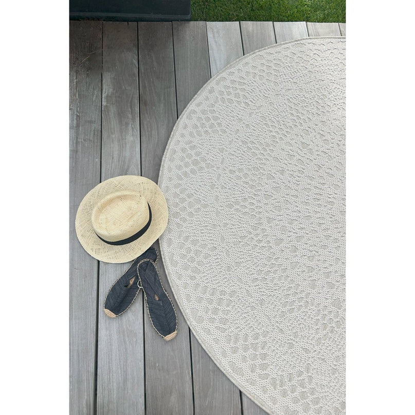 GEHAAKT rond decoratief vloerkleed