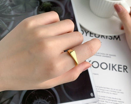Hartvormige slanke ring-verguld