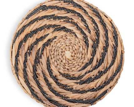 Ronde wandmand of decoratieve schaal BANDUNG van waterhyacint (2 maten)