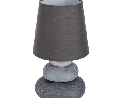 Keramische tafellamp "Stoney", keramische tafellamp in grijs, met E14 -aansluiting, tafellamp voor eetkamer, woonkamer, gang of kantoor, of als bedlamp, 31 cm hoog