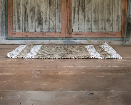Zeegras tapijt 120x60 cm SEWU | Gestreept vloerkleed van zeegras