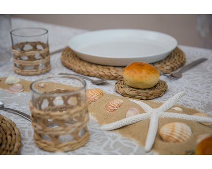 Rieten glas - set van 6