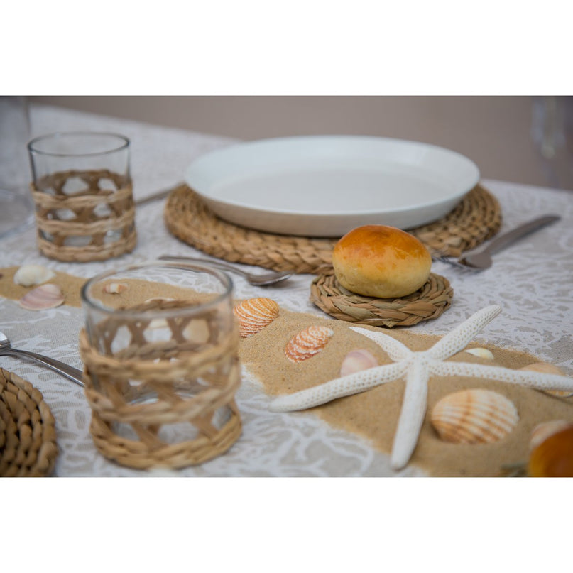 Rieten glas - set van 6