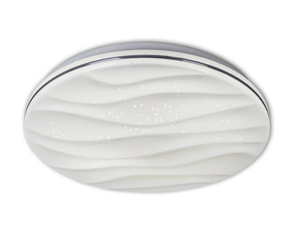 Smart Home LED -plafondlamp "Austin" met kristaleffect, veel functies, gemaakt van metaal en plastic, wit, met geïntegreerde LED's, verlichting voor woonkamers of kantoor