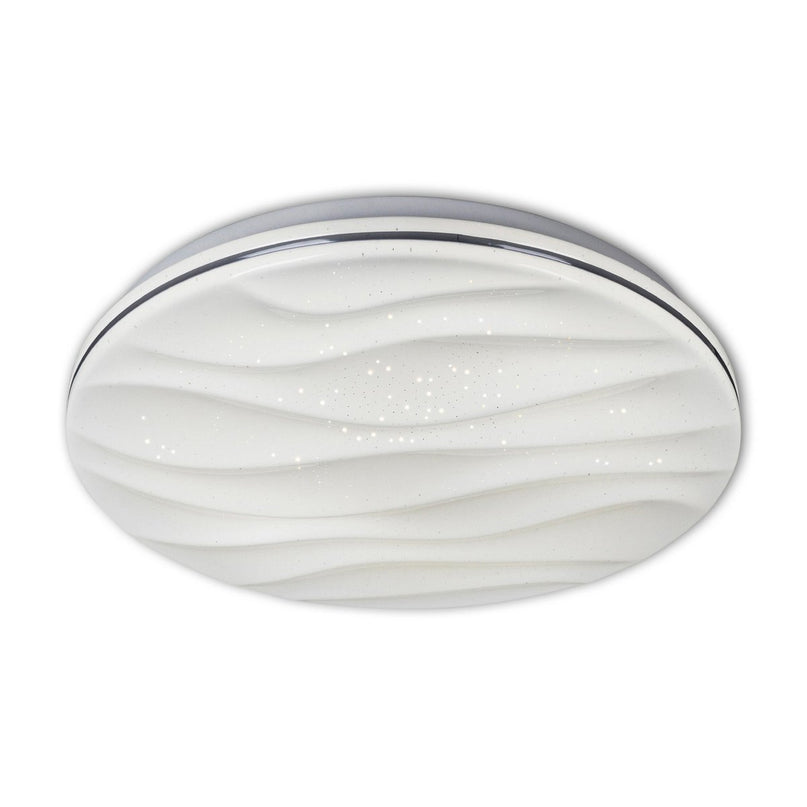 Smart Home LED -plafondlamp "Austin" met kristaleffect, veel functies, gemaakt van metaal en plastic, wit, met geïntegreerde LED's, verlichting voor woonkamers of kantoor