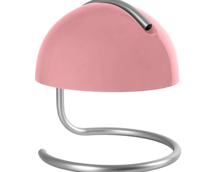 Tafellamp "Burano" roze, ca. 25 cm hoog, Ø 23,5 cm, gemaakt van chroom -gekleurd metaal en roze glas, E27.