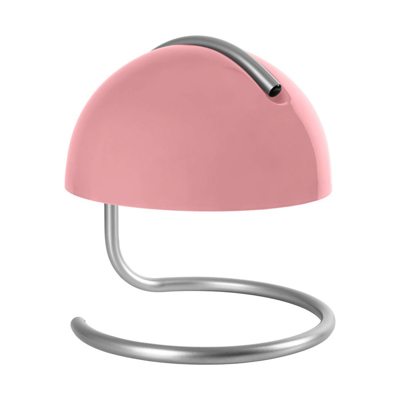 Tafellamp "Burano" roze, ca. 25 cm hoog, Ø 23,5 cm, gemaakt van chroom -gekleurd metaal en roze glas, E27.