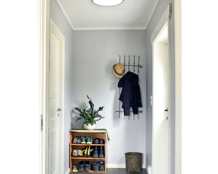 LED -plafondlamp "Borneo", Ø 31 cm gemaakt van metaal en plastic in grijs, geïntegreerde LED's, verlichting voor woonkamers, gang en kantoor