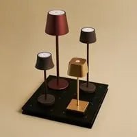 Combi Set Professional-4 X de Pijp Mini Mocha Brown oplaadbare tafellampen & 1 x Amstel Wireless Charging Station met Qi-Technology-Perfect voor restaurants, gastvrijheid en hotels