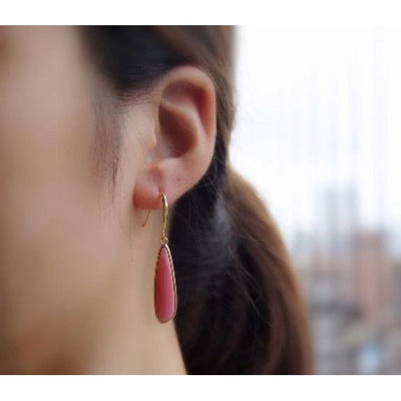 Minimalistische roze koningin Conch Shell oorbellen