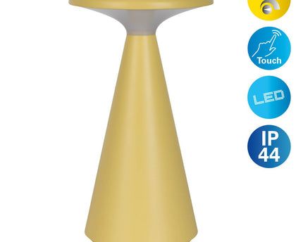 Zonne -batterijlamp "Palu" voor buiten en binnen, gemaakt van plastic in geel, 20 cm hoog