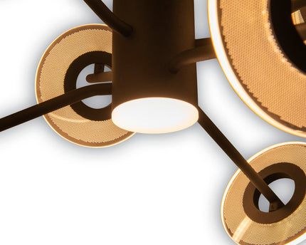 Led hanglamp "discus" gemaakt van zwart metaal en wit plastic met stevig gebouwd -in LED's, hangende lamp voor eetkamer, woonkamer, gang of kantoor met een Øvon ca. 57 cm