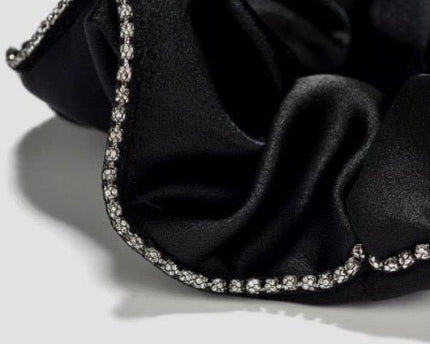 100% zijde oogverblindende haarscrunchie - 19 momme - diamantversiering