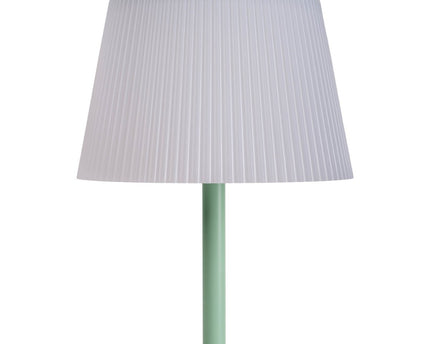 Zonne -batterijlamp "EMMI" 38 cm hoog, paraplu Ø 13 cm, metaal in mint en wit plastic, voor de buitenruimte, dimable CCT.