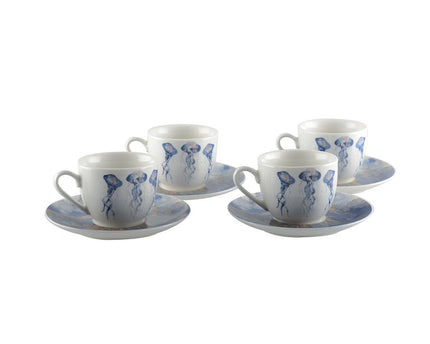 Koffiekopjes met kwallenbekers - veel van 4