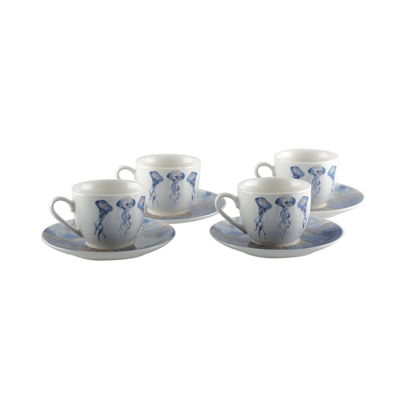 Koffiekopjes met kwallenbekers - veel van 4