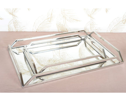 RECHTHOEKIG ZILVEREN SPIEGELBLAD 56x36x5CM