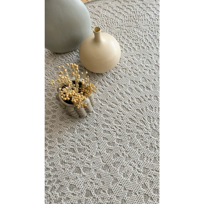 GEHAAKT rond decoratief vloerkleed