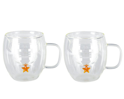 Dubbele wandbekers gouden ster 250 ml - veel 2