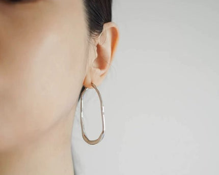 Japanse stijl minimalistische artistieke hoepel oorbellen