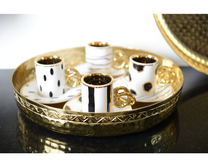 Gouden ronde lade 30,5 cm