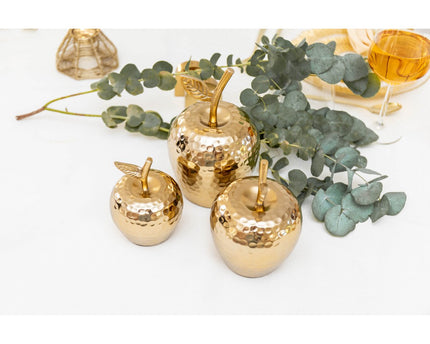 Gouden decoratieve appel 12,5x12.5x19cm