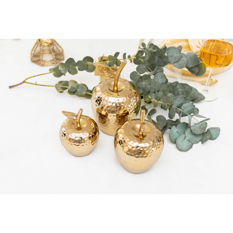 Gouden decoratieve appel 12,5x12.5x19cm
