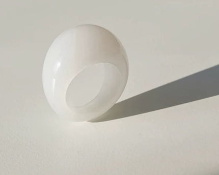 Minimalistische stoere look-ring-Tijgeroogsteen en witte jade