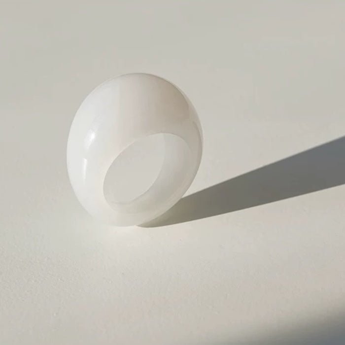Minimalistische stoere look-ring-Tijgeroogsteen en witte jade
