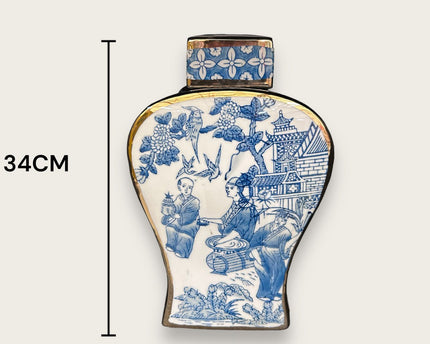 Nieuwe Chinese stijl, oosterse Parijse Delfts blauwe porselein vazen/hoge stijl