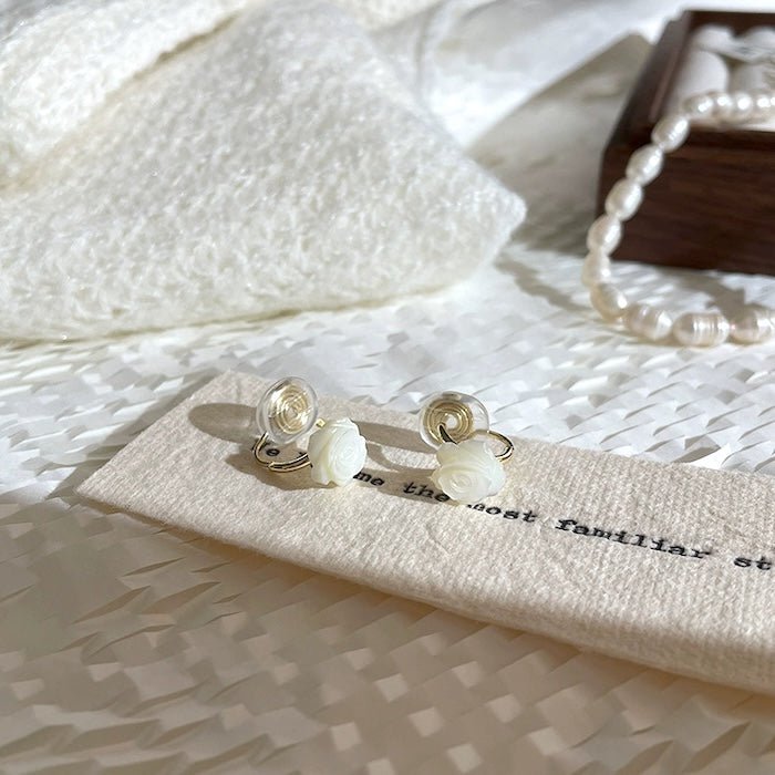Levendige parelmoer Rose Flower Ear Cuff-One Pair