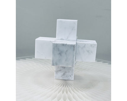 Licht luxe modern eenvoudig marmeren kruis wit Groot 15cm*15cm*15cm