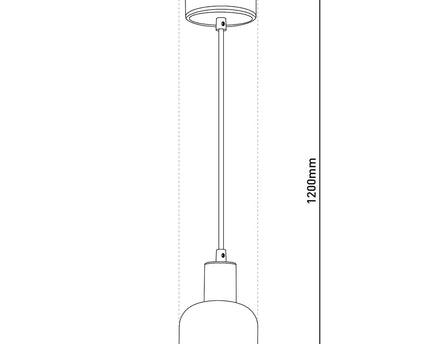 1-pendelende lamp "fumoso", hanglamp gemaakt van metaal en glas in zwart, met E14-aansluiting, voor eetkamer, woonkamer, gang of kantoor, hangende lamp 80 x 20 cm