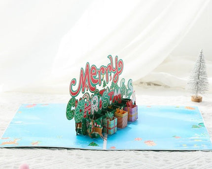 3D -kaart - Kerstcadeau -doos Design