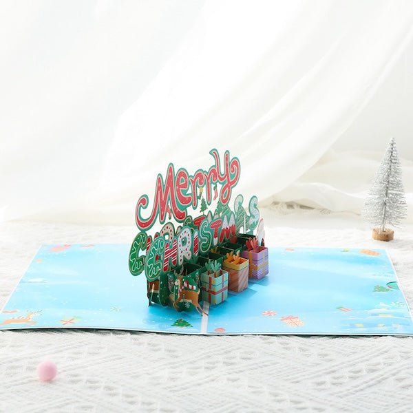 3D -kaart - Kerstcadeau -doos Design