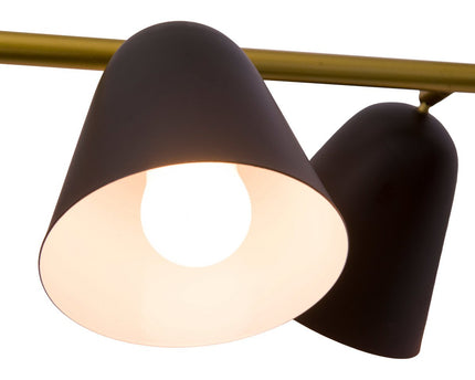 4-pending lamp "Triton" gemaakt van zwart metaal in zwart, met E27-aansluiting, verlichting voor woonkamer, eetkamer of kantoor.