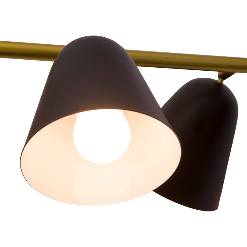 4-pending lamp "Triton" gemaakt van zwart metaal in zwart, met E27-aansluiting, verlichting voor woonkamer, eetkamer of kantoor.