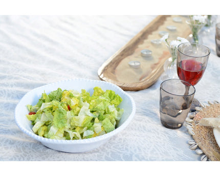 Witte melamine kom touw rand 30,5x30.5x9cm