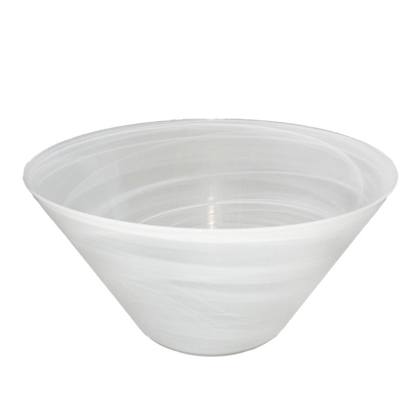 Witte conische kom 33x33x6.5 cm