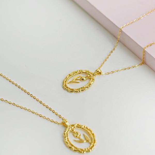 Moderne Vintage Tulpenketting - Goud vermeil