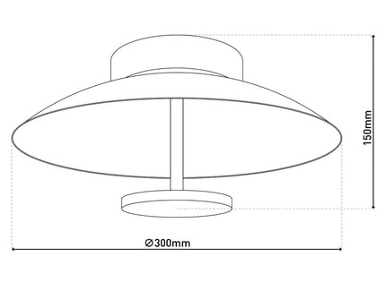 LED -plafondlamp "Firenze" metalen plafondlamp in zwart en goud, stevig geïnstalleerd, verlichting voor woonkamer, kantoor of de toegangsstang van 30 cm diameter
