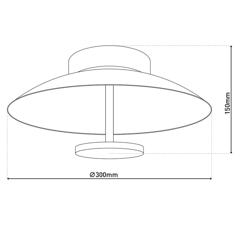 LED -plafondlamp "Firenze" metalen plafondlamp in zwart en goud, stevig geïnstalleerd, verlichting voor woonkamer, kantoor of de toegangsstang van 30 cm diameter