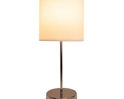 Tafellamp "New York", klassieke metalen tafellamp met tekstbladen in wit, met E27 -aansluiting, 38,5 cm hoog, perfect voor woonkamer, eetkamer, gang en kantoor