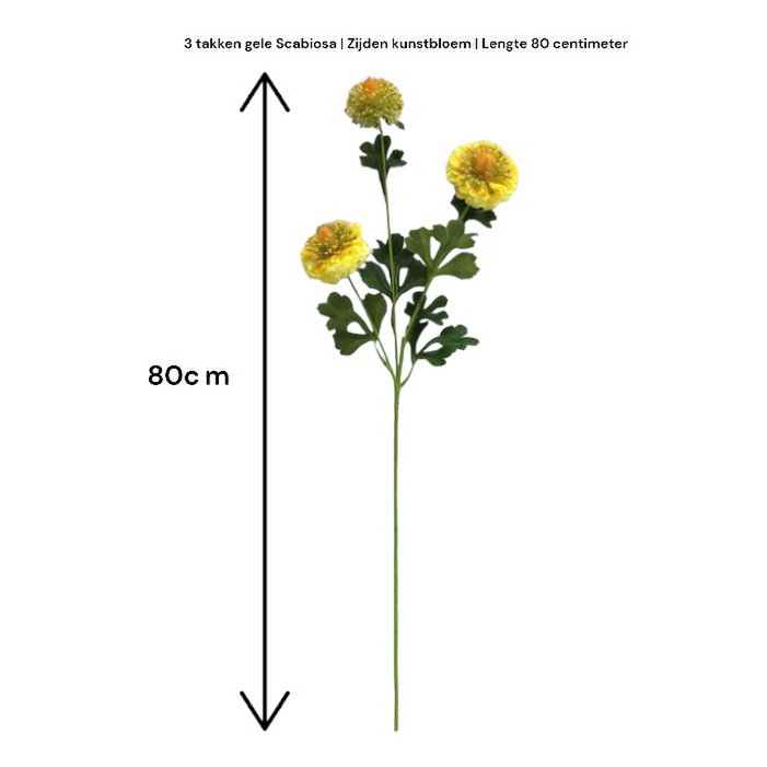 Scabiosa  kunstbloem H80cm centimeter 2PCS ROOD