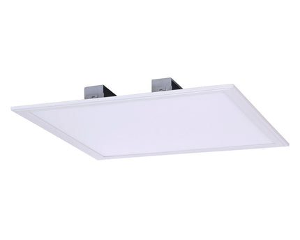 LED -assemblagepaneel "Sorriso", montagelamp gemaakt van metaal en plastic in wit met stevig ingebouwde LED's, 45x45 cm voor interieurs