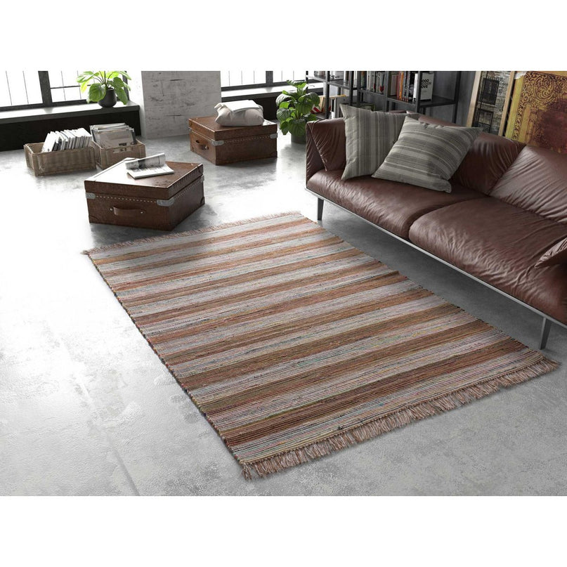 Boheems vloerkleed van gerecycled materiaal CHINDI