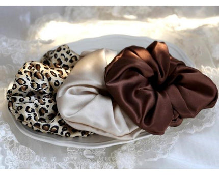 Luxe 100% zijden haarscrunchie - 6 cm breed