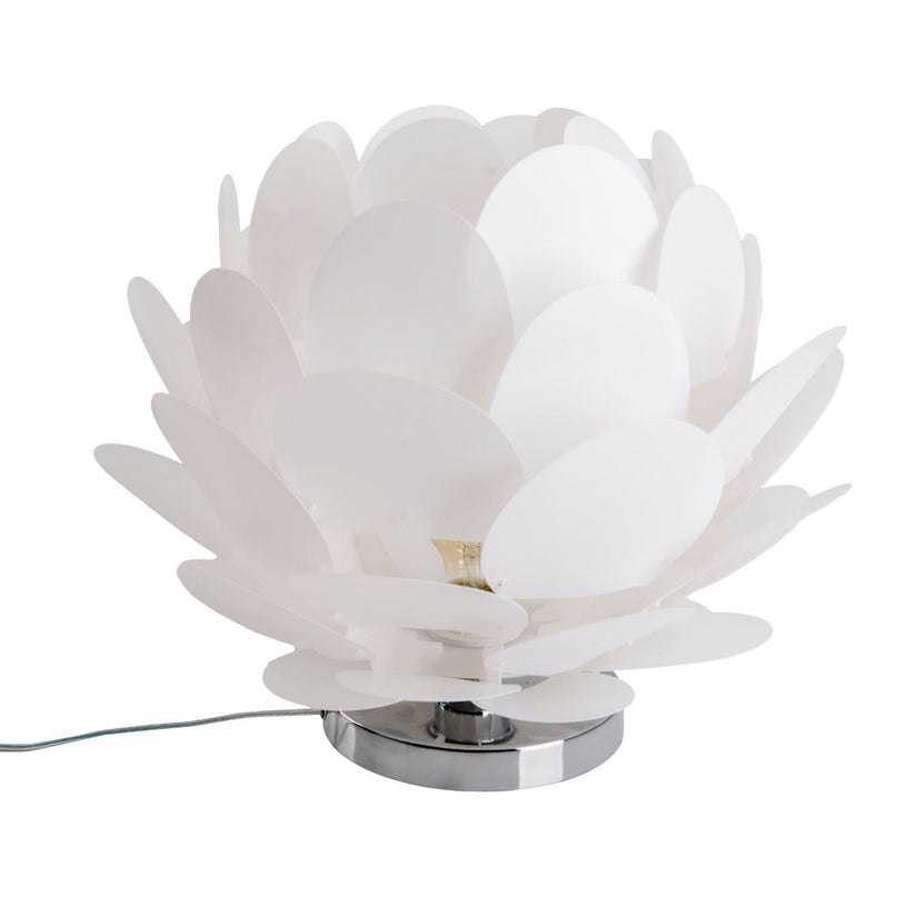Tafellamp "fora" gemaakt van metaal en wit plastic, E27 -aansluiting, verlichting voor woonkamer, eetkamer en nachtkastje, Ø41 cm